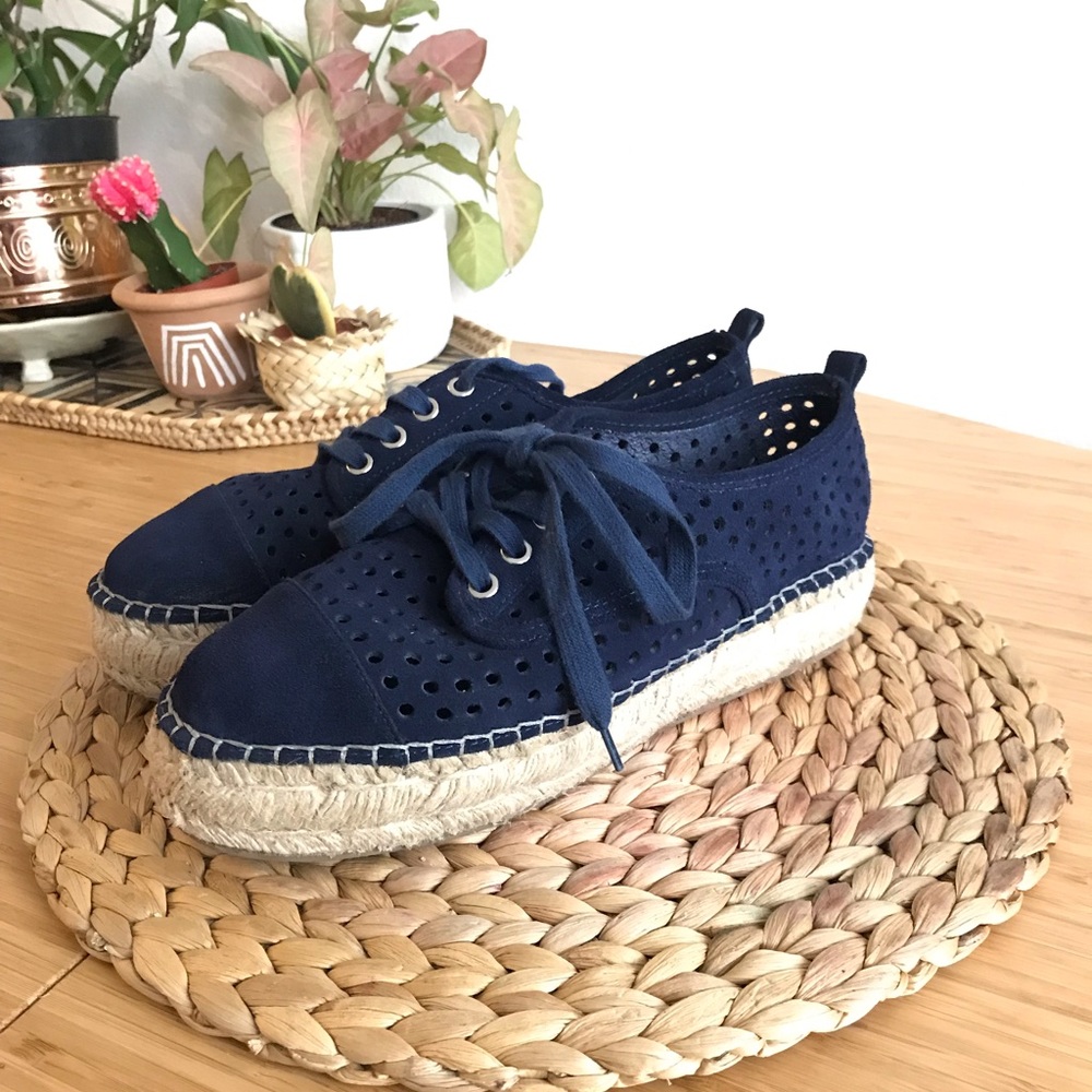 J/Slides platform suede espadrille